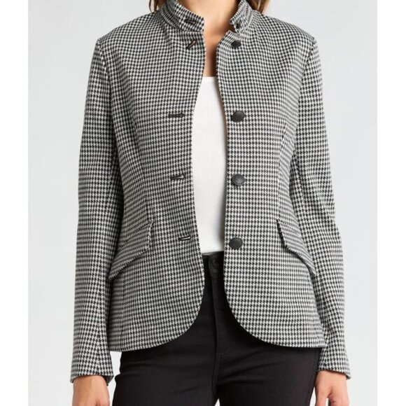 NWT rag & bone Sadie Houndstooth Blazer Jacket Black and White Size 4 - Picture 1 of 10